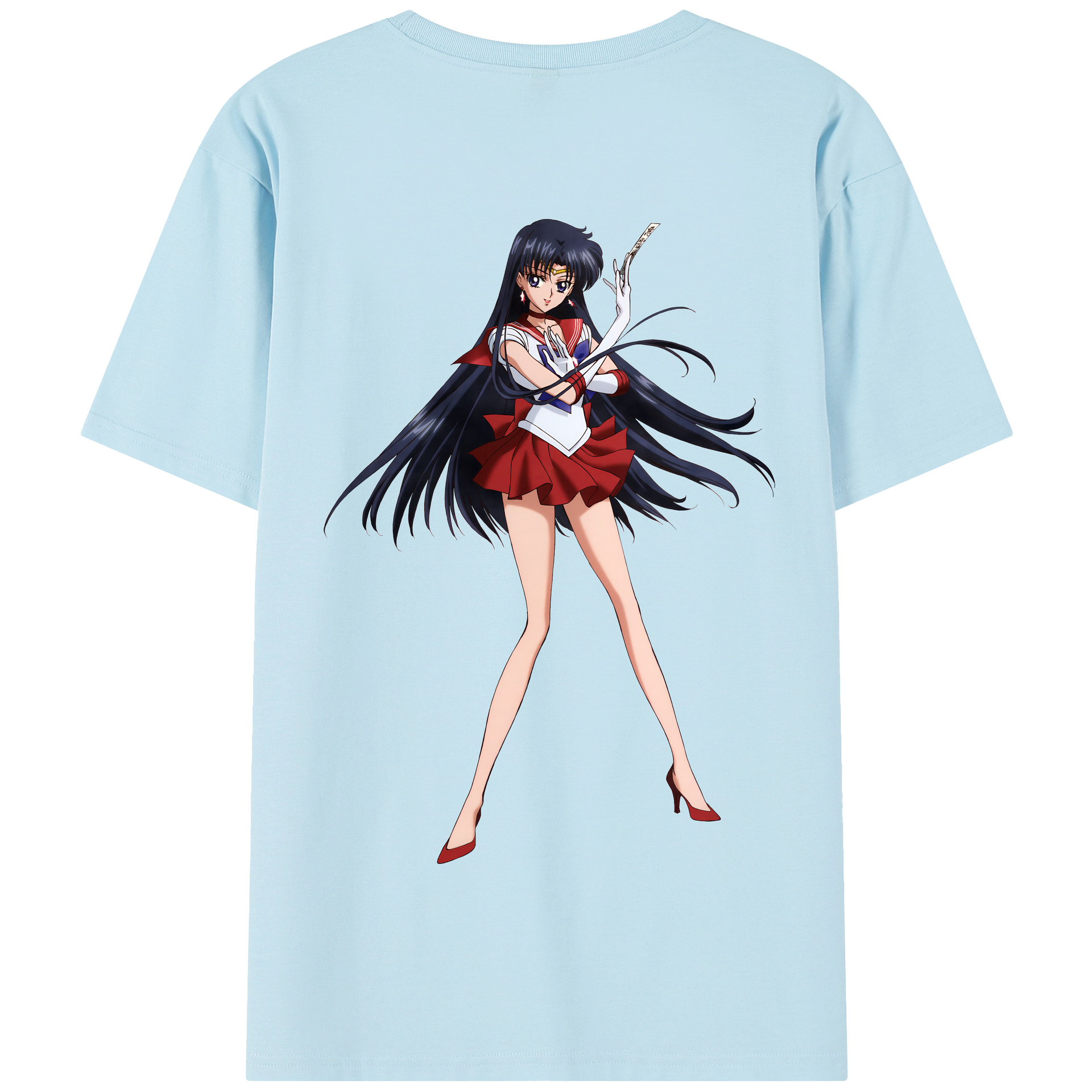 （画像用） 美少女戦士セーラームーン 火野レイ ひの レイ Sailor Moon Hino Rei （セーラーマーズ,Sailor Mars） 綿100％半袖Tシャツ（背面プリント）